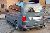 Volkswagen T6 2015–2024 Aizmugurējie stūru aizsargi AK003-Double Black (2 gab., nerūsējošais tērauds) foto 5