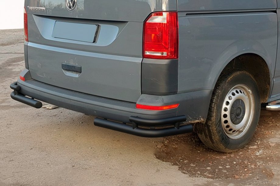 Volkswagen T6 2015–2024 Aizmugurējie stūru aizsargi AK003-Double Black (2 gab., nerūsējošais tērauds) Image