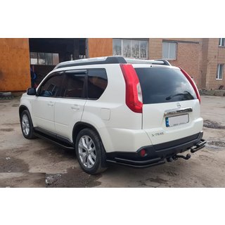 Aizmugurējie stūra aizsargstieņi AK003-Double Black (2 gab., nerūsējošais tērauds) Nissan X-trail T31 2007–2014 foto 3