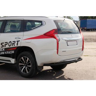 Aizmugures aizsargstienis AK005 Black (nerūsējošais tērauds) Mitsubishi Pajero Sport 2015– foto 1
