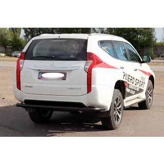 Aizmugures aizsargstienis AK005 Black (nerūsējošais tērauds) Mitsubishi Pajero Sport 2015– foto 3
