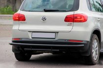 Volkswagen Tiguan 2007–2016 Aizmugures aizsargstienis AK002-2 Black (nerūsējošais tērauds) foto 1