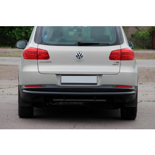 Aizmugures aizsargstienis AK002-2 Black (nerūsējošais tērauds) Volkswagen Tiguan 2007–2016 foto 2
