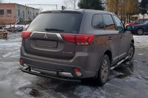 Mitsubishi Outlander 2012–2021 Aizmugurējais aizsargstienis AK004-2 Black (nerūsējošais tērauds) foto 3