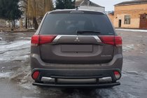 Mitsubishi Outlander 2012–2021 Aizmugurējais aizsargstienis AK004-2 Black (nerūsējošais tērauds) foto 2