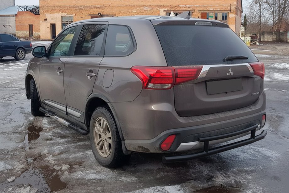 Mitsubishi Outlander 2012–2021 Aizmugurējais aizsargstienis AK004-2 Black (nerūsējošais tērauds) Image