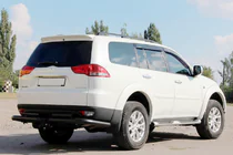 Mitsubishi Pajero Sport 2008–2015 Aizmugurējā bampera aizsargs AK003-Special Black (2 gab., nerūsējošais tērauds) foto 3