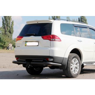 Aizmugurējā bampera aizsargs AK003-Special Black (2 gab., nerūsējošais tērauds) Mitsubishi Pajero Sport 2008–2015 foto 1