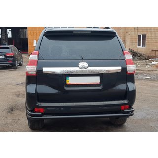 Aizmugurējais aizsargstienis AK005-2 Black (nerūsējošais tērauds) Toyota Land Cruiser Prado 150 2009–2023 foto 2