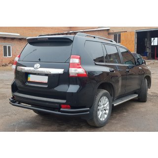Aizmugurējais aizsargstienis AK005-2 Black (nerūsējošais tērauds) Toyota Land Cruiser Prado 150 2009–2023 foto 4