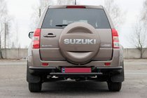 Suzuki Grand Vitara 2005–2017 Aizmugures aizsargstienis AK003-2 Black (nerūsējošais tērauds) foto 1