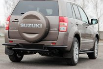 Suzuki Grand Vitara 2005–2017 Aizmugures aizsargstienis AK003-2 Black (nerūsējošais tērauds) foto 2