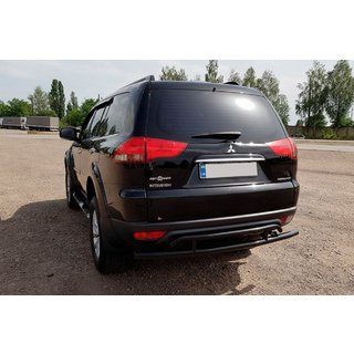 Aizmugurējais aizsargstienis AK002-2 Black (2 gab., nerūsējošais tērauds) Mitsubishi Pajero Sport 2008–2015 foto 3