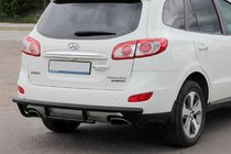 Hyundai Santa Fe 2 2006–2012 Aizmugures aizsargloks AK002-2 Black (nerūsējošais tērauds) foto 2