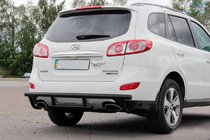 Hyundai Santa Fe 2 2006–2012 Aizmugures aizsargloks AK002-2 Black (nerūsējošais tērauds) foto 5
