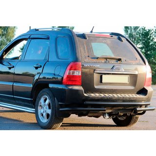 Aizmugurējā aizsargstīpa AK007 Black (nerūsējošais tērauds) Kia Sportage 2004–2010 foto 1