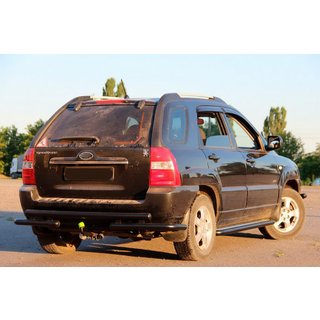 Aizmugurējā aizsargstīpa AK007 Black (nerūsējošais tērauds) Kia Sportage 2004–2010 foto 2