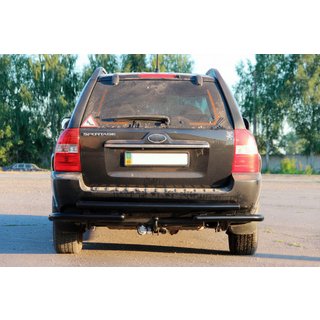 Aizmugurējā aizsargstīpa AK007 Black (nerūsējošais tērauds) Kia Sportage 2004–2010 foto 3