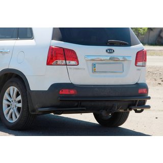 Aizmugurējais aizsargstienis AK003-2 Black (nerūsējošais tērauds) Kia Sorento II XM 2009–2014 foto 2