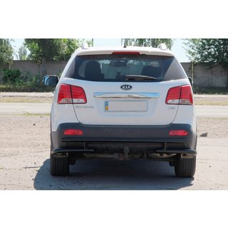 Aizmugurējais aizsargstienis AK003-2 Black (nerūsējošais tērauds) Kia Sorento II XM 2009–2014 foto 4
