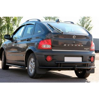 Aizmugures aizsargstienis AK005-2 Black (nerūsējošais tērauds) SsangYong Action 2005–2018 foto 1