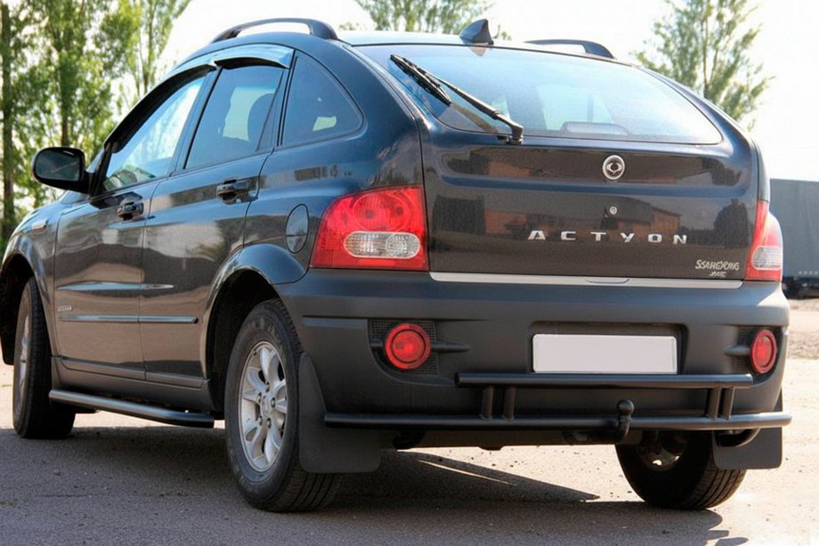 SsangYong Action 2005–2018 Aizmugures aizsargstienis AK005-2 Black (nerūsējošais tērauds) Image