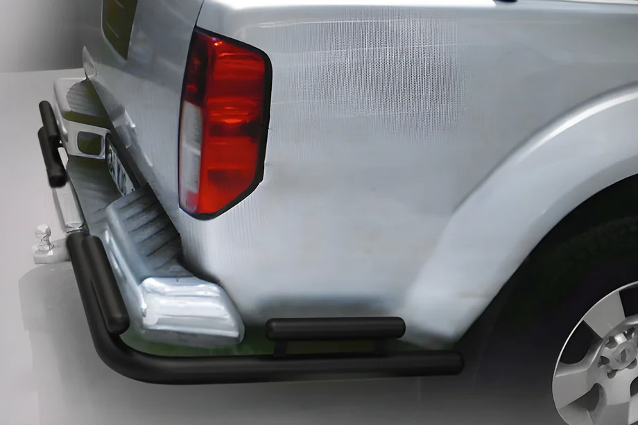 Nissan Navara 2006–2015 Aizmugurējais aizsargstienis AK003-Special Black (nerūsējošais tērauds) Foto 1