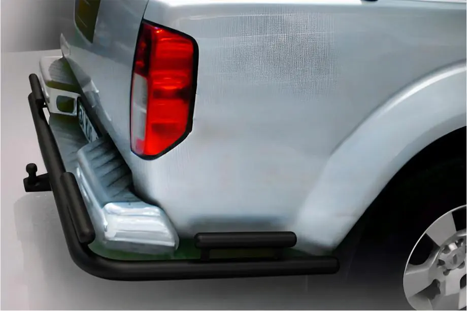 Nissan Navara 2006–2015 Aizmugurējais aizsargstienis AK003-Special Black (nerūsējošais tērauds) Foto 2