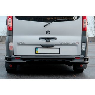 Aizmugurējais aizsargstienis AK-Special Black (nerūsējošais tērauds) Opel Vivaro 2001–2015 foto 3