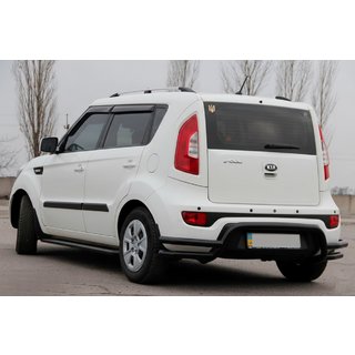 Aizmugures aizsargstienis AK007-2 Black (nerūsējošais tērauds) Kia Soul II 2013–2018 foto 1