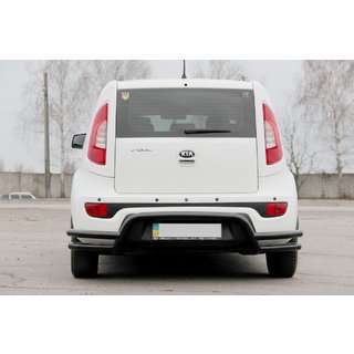 Aizmugures aizsargstienis AK007-2 Black (nerūsējošais tērauds) Kia Soul II 2013–2018 foto 2