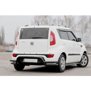 Aizmugures aizsargstienis AK007-2 Black (nerūsējošais tērauds) Kia Soul II 2013–2018 foto 3