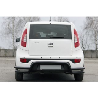 Aizmugures aizsargstienis AK007-2 Black (nerūsējošais tērauds) Kia Soul II 2013–2018 foto 4