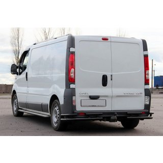Aizmugures aizsargstienis AK003-Plus-2 Black (nerūsējošais tērauds) Opel Vivaro 2001–2015 foto 3