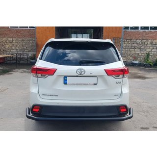 Aizmugures aizsargloks AK005-2 Black (2 gab., nerūsējošais tērauds) Toyota Highlander 2013–2019 foto 2