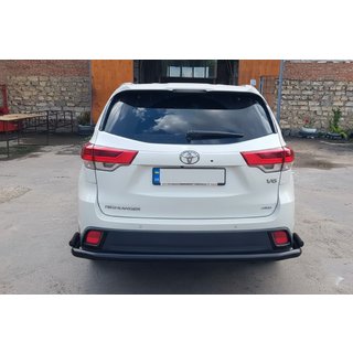 Aizmugures aizsargloks AK005-2 Black (2 gab., nerūsējošais tērauds) Toyota Highlander 2013–2019 foto 4