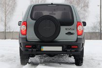 Chevrolet Niva 1998–2020 Aizmugurējā aizsargloka AK015 Black (nerūsējošais tērauds) foto 2
