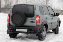 Chevrolet Niva 1998–2020 Aizmugurējā aizsargloka AK015 Black (nerūsējošais tērauds) foto 1