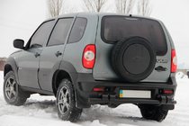 Chevrolet Niva 1998–2020 Aizmugurējā aizsargloka AK015 Black (nerūsējošais tērauds) foto 3