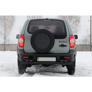 Aizmugurējā aizsargloka AK015 Black (nerūsējošais tērauds) Chevrolet Niva 1998–2020 foto 2