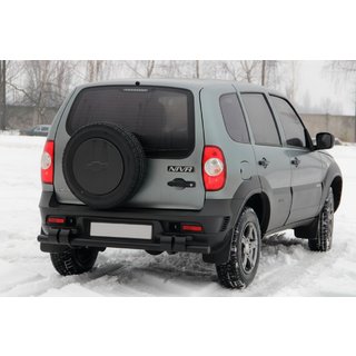 Aizmugurējā aizsargloka AK015 Black (nerūsējošais tērauds) Chevrolet Niva 1998–2020 foto 1