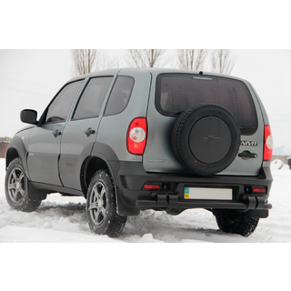 Aizmugurējā aizsargloka AK015 Black (nerūsējošais tērauds) Chevrolet Niva 1998–2020 foto 3