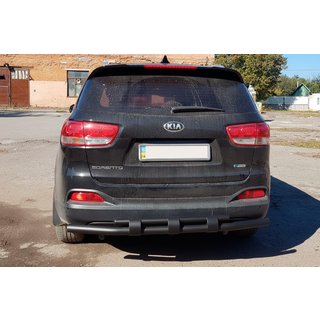 Aizmugurējā aizsargloka AK015 Black (nerūsējošais tērauds) Kia Sorento II XM 2009–2014 foto 3