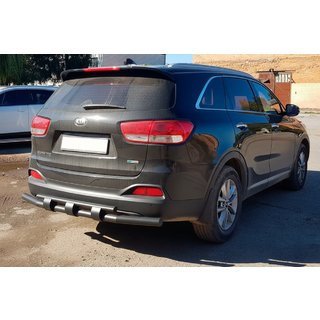 Aizmugurējā aizsargloka AK015 Black (nerūsējošais tērauds) Kia Sorento II XM 2009–2014 foto 2