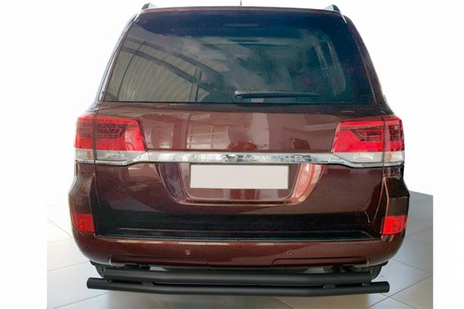 Toyota Land Cruiser 200 2007–2021 Aizmugurējie aizsargloki AK002-double Black (2 gab., nerūsējošais tērauds) Foto 2