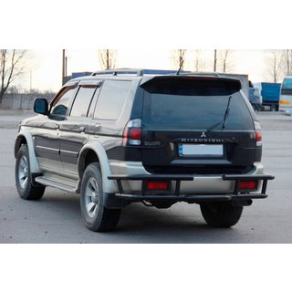 Aizmugurējais aizsargstienis AK-Special Black (nerūsējošais tērauds) Mitsubishi Pajero Sport 1996–2007 foto 2