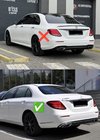 Mercedes E-klase W213 2016–2023 Aizmugurējais difuzors ar izplūdes uzgaļiem E53-Design Silver (Base) foto 10