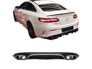 Mercedes E-class coupe C238 2016–2024 Aizmugurējais difuzors Black ar uzgaļiem Chrome (AMG53 dizains) foto 3