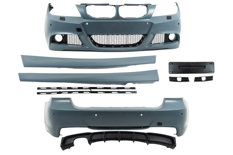 BMW 3. sērija E90/E91 2005–2011 M-Sport virsbūves komplekts (E90 2008-2011) Viencauruļu izplūde ar izvadi abās pusēs Foto 4