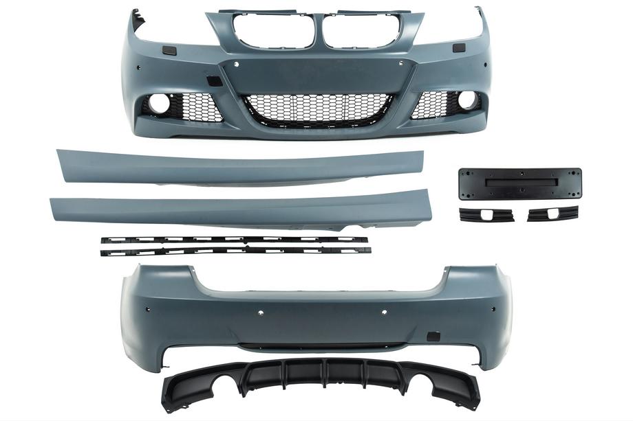 BMW 3. sērija E90/E91 2005–2011 M-Sport virsbūves komplekts (E90 2008-2011) Viencauruļu izplūde ar izvadi abās pusēs Foto 6